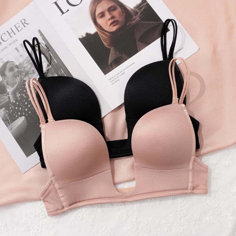 U-shaped Seamless Bra Female Sexy and Beautiful Back Fashion European and American Women's Underwear Bra Summer New Style