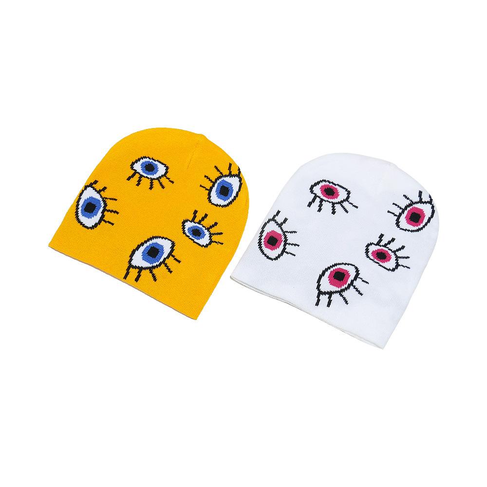 2025 autumn and winter new knitted hat personalized trend versatile thermal hat eye jacquard wool hat wholesale