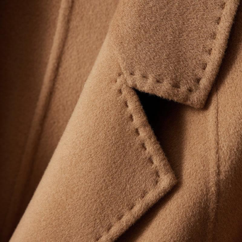 100% Wool Women Coat TIDENOVEL Autumn Wool Long Coat Handmade Pea Coat Winter Warm Cashmere Long Jacket