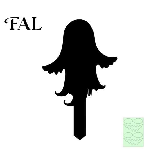 Decorative Lawn Stakes Halloween Garden Stake, Black Cat Yard Sign with Glow-in-the-dark Eyes, Waterproof Spooky Ghost Silhouette for Pathway