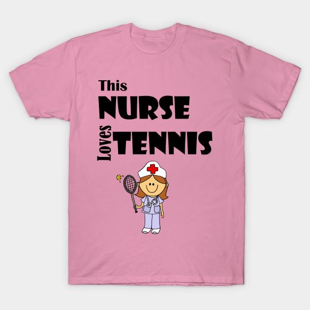 T Shirt Women Cute This Nurse Loves Tennis Cartoon Harajuku Print Kawaii Tshirt Summer Short Sleeve Female T-Shirt Top Tee