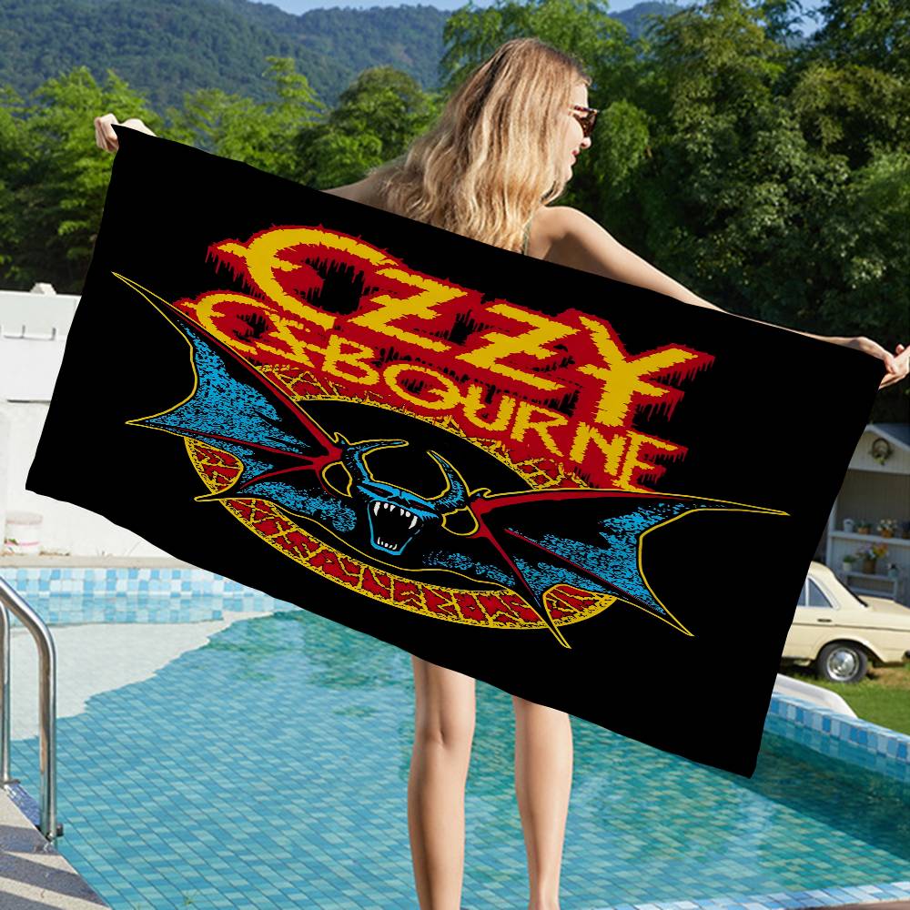 Ozzy Osbourne Logo Anime Microfiber Printed Beach Towel Mountain Climbing Yoga Beach Swimming Running Absorbent Soft Towel