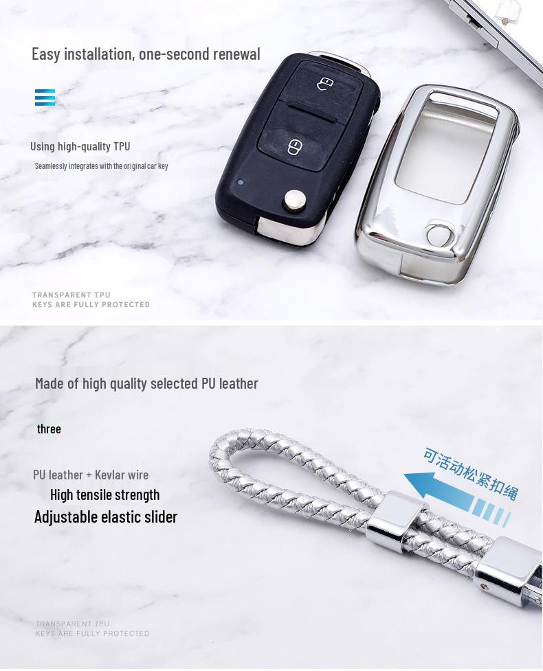 Etui na kluczyk Volkswagen dla modeli Lavida, Bora, Tiguan, Santana, Sagitar, Lamando, Jetta - Połówka skorupy z klamrą