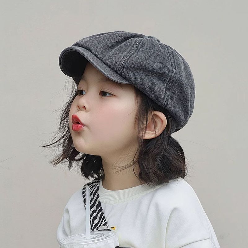 Autumn Beret Cap for Boys and Girls Western-Style Character Hat for Children Casual Wear In Spring and Fall
