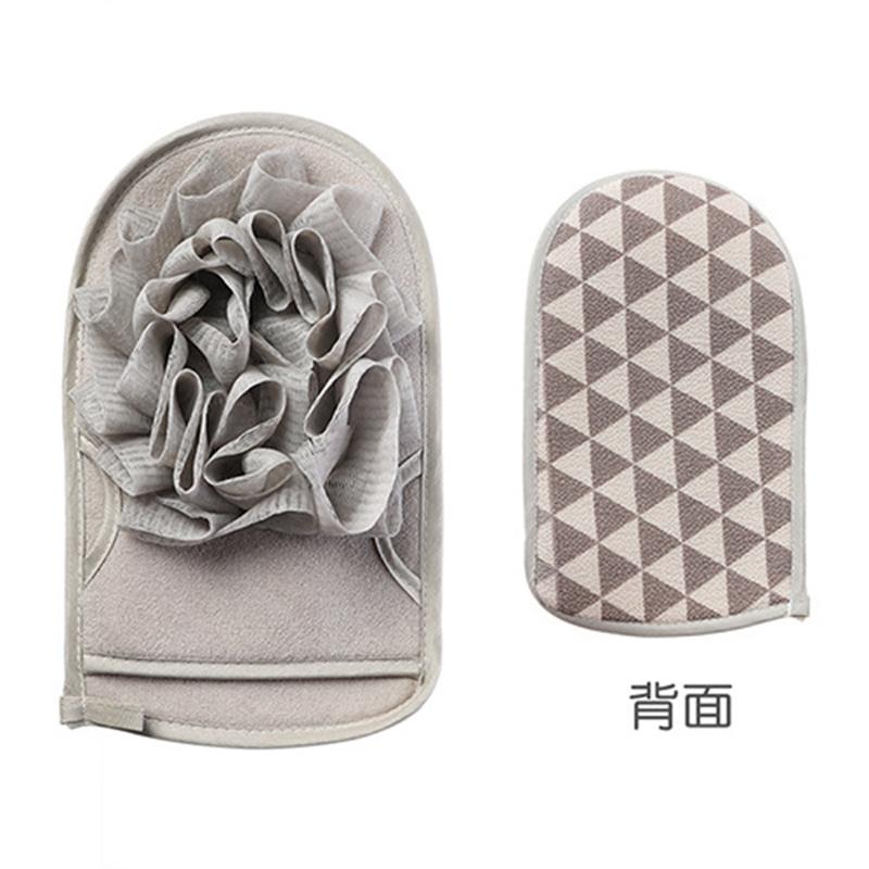 A Three-Color Optional Simple Flower Type Scrub Towel Glove Type Household Double-Sided Bath Products Strong Dust Rub Mud