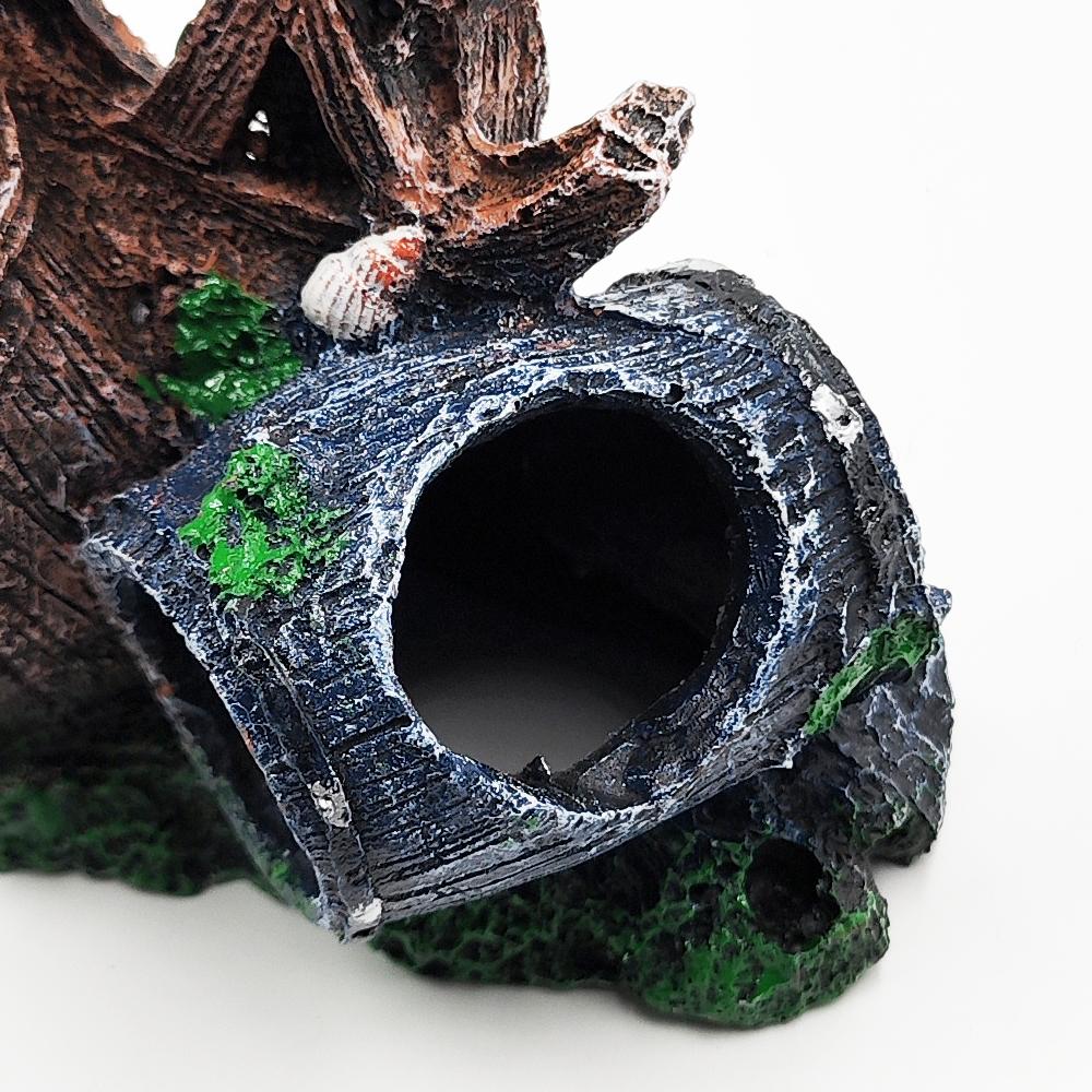 Retro Wine Barrel Shape Resin Fish Tank Ornaments Aquarium Landscape Ornament Aquarium Decorations Home Craft Fish Tank Statue