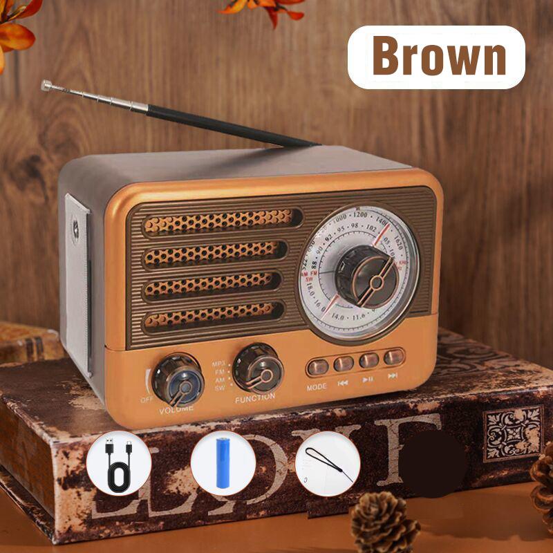 Luxury Design Wireless Bluetooth Speaker Vintage Radio Receiver Rechargeable FM/AM/SW SUPPORT USB/SD/TF HIFI Sterero Mp3 Player