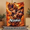 Custom Name Personalized Saint Seiya Print Blanket, Home Decor, Bedroom, Sofa, Camping, Couch, Gifts for Birthday Christmas