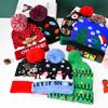 Santa Claus Christmas Hat Warm Christmas Knitted Hat Soft Christmas LED Light Knitted Hat Adults