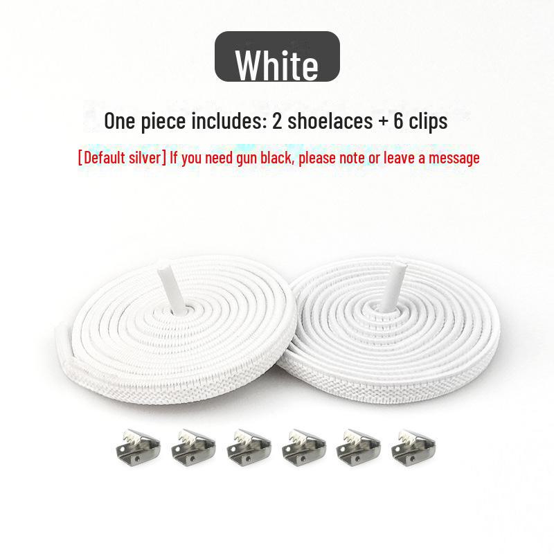 

Шнурки с застежкой-кнопкой Lazy Clip - Универсальные для детей, взрослых, мужчин, женщин - Черно-белые - Бесплатная завязка - Бесплатная резинка null белый