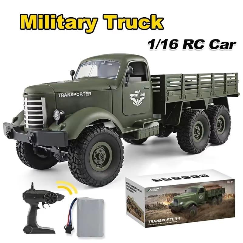 New 1/16 Full Scale RC Truck High Simulation Military Climbing Vehicle 6WD Off-Road 2.4G Remote Control Military Vehicle Toy Adult Children Gift Boys