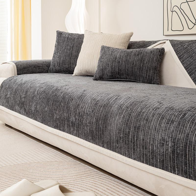 Chenille Sofa Cushion Non-Slip Cushion Four Seasons Universal Living Room Straight Row Sofa Cover Cloth Backrest Towel Anti-Scratching