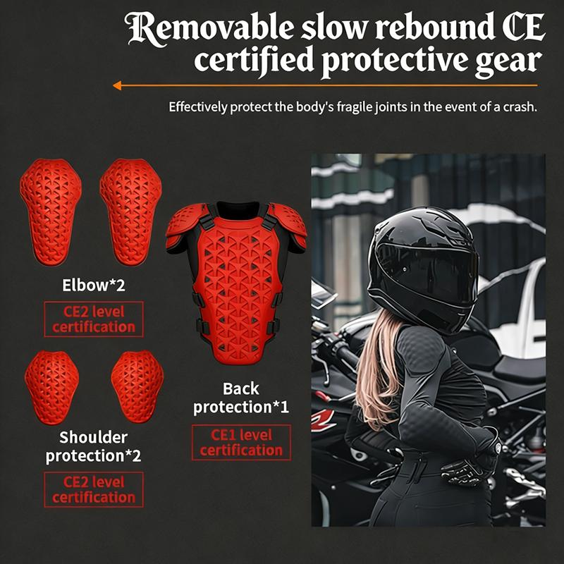 Women's Motorcycle Armor Full Body Summer Motorbike Skiing Protective Jackets Lady Motocross Racing padded clothes CE Approved