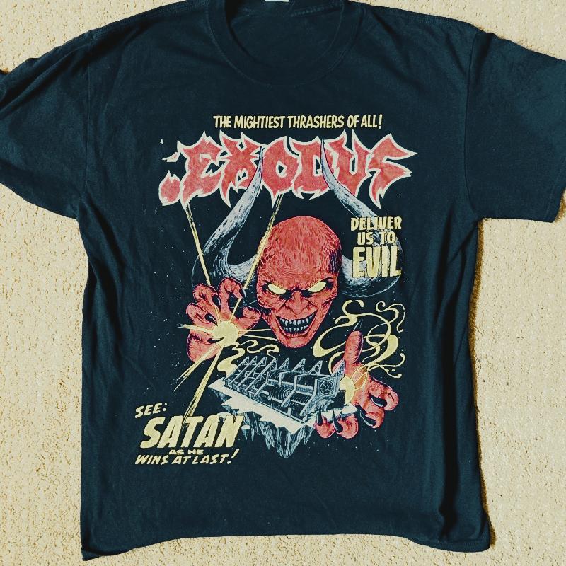 

Rare! Exodus Band Short Sleeve Black Unisex All Size T-shirt Mens Street Hip-hop Rock Short-sleeved Women Round-neck Top XL