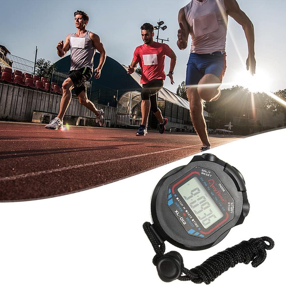 Stopwatch Timer Sports Stopwatch with Countdown Timer Calendar Waterproof Shockproof Stopwatch for