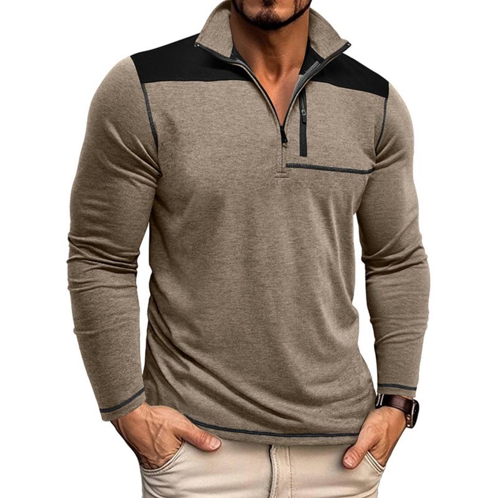 Men's Pullover Mock Neck Sweatshirts Athletic Casual Long Sleeve Golf Shirts