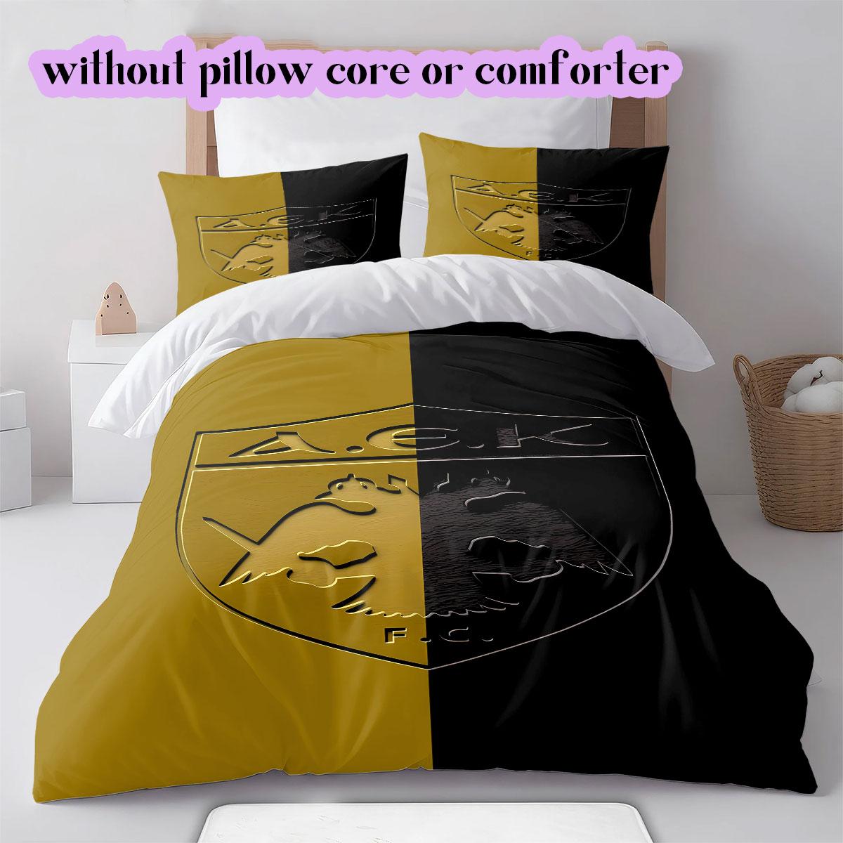 

AEK Athens F.C Pattern Bedding,Quilt Set Quilt Cover Pillowcase Home Birthday Gift (1*duvet cover+2*pillowcase,without core) 135x200cm