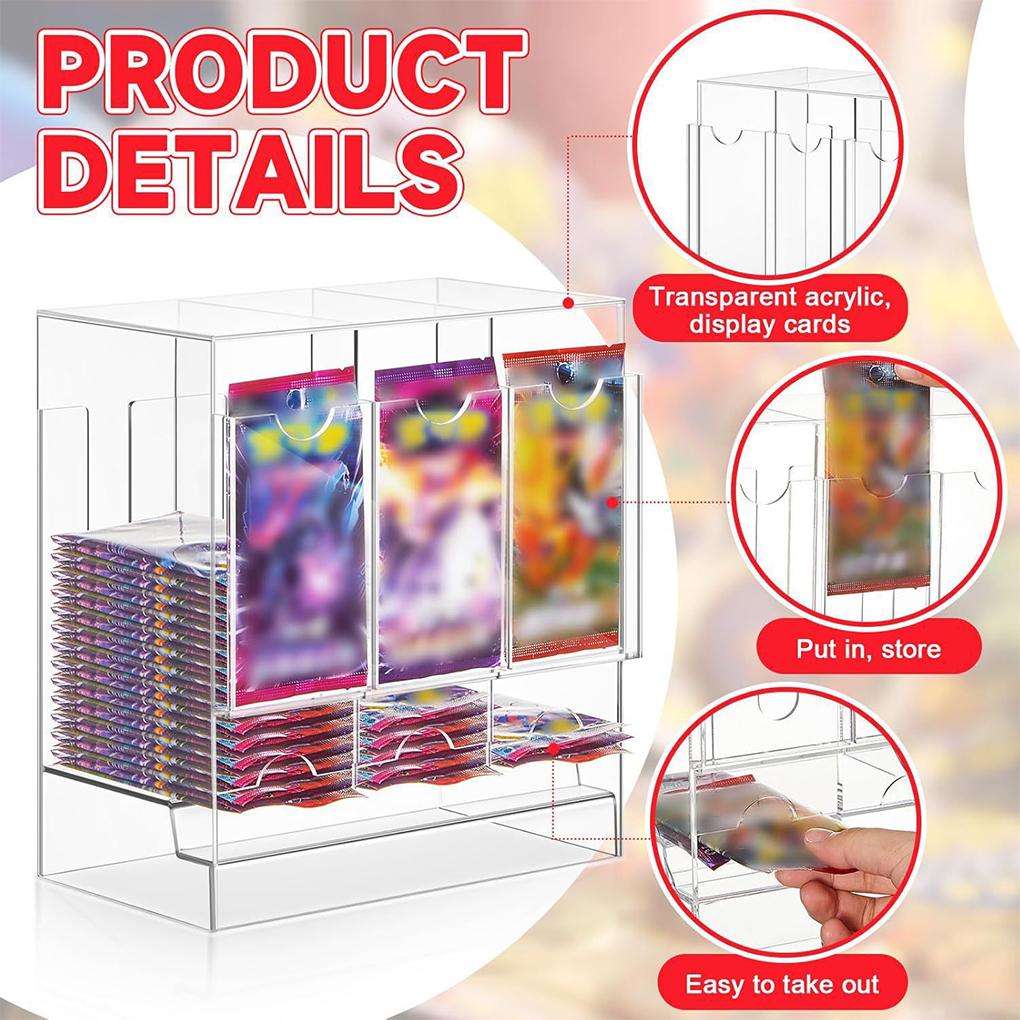 Transparent Acrylic Card Dispenser Storage Easy To Open And Cl Features Booster Pack Dispenser Card 3-slot