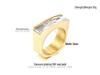 European-American Minimalist Gold Stainless Steel Multicolor Gemstone Ring for Women