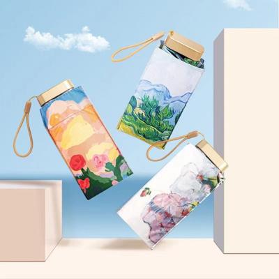 Portable Sun Umbrella Mini 6-Folding Parasol Ultraviolet Protection Rain Umbrellas  Women Men
