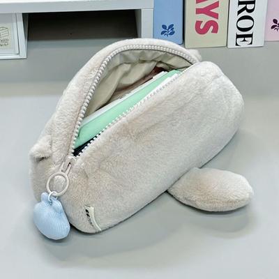 Cute Cartoon Little Otter Penguin Plush Pen Bag Large Capacity Kawaii Pencil Case Stationery School Supplies Stationery Bag