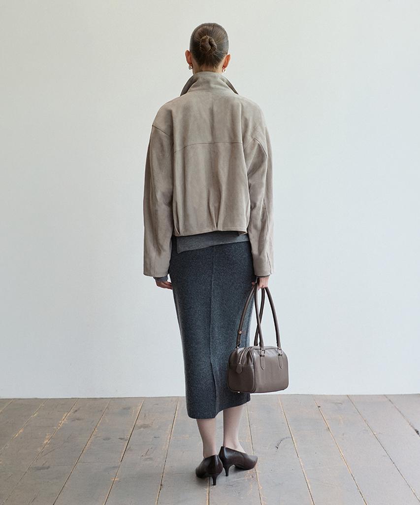 VERDEMAR Volume Suede Button Blouson_Grey