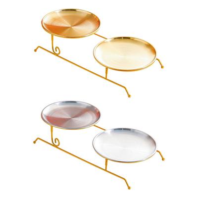 Large Capacity Fruit Tray Stainless Steel Dessert Platter Golden Tray Organizer for Sweet Table and Hospitality Use