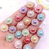 50 Stück 12mm Harzblume Runde Perle Flache Rückseite Nagelsteine Applikation Hochzeit DIY Scrapbooking Bastelzubehör Schmuckherstellung Zubehör