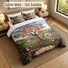 Autumn Harvest Theme Personalized 3Pcs Bedding Set Custom Text & Name 1 Sheet 2 Pillowcases Household Bedding 1pc