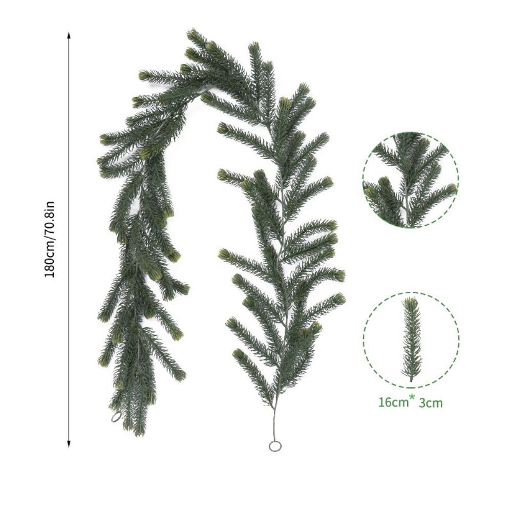 Gift Green Christmas Pine Garland 180cm Party Supplies Lifelike Pine Vine Plastic Wedding Favors Artificial Pine Christmas