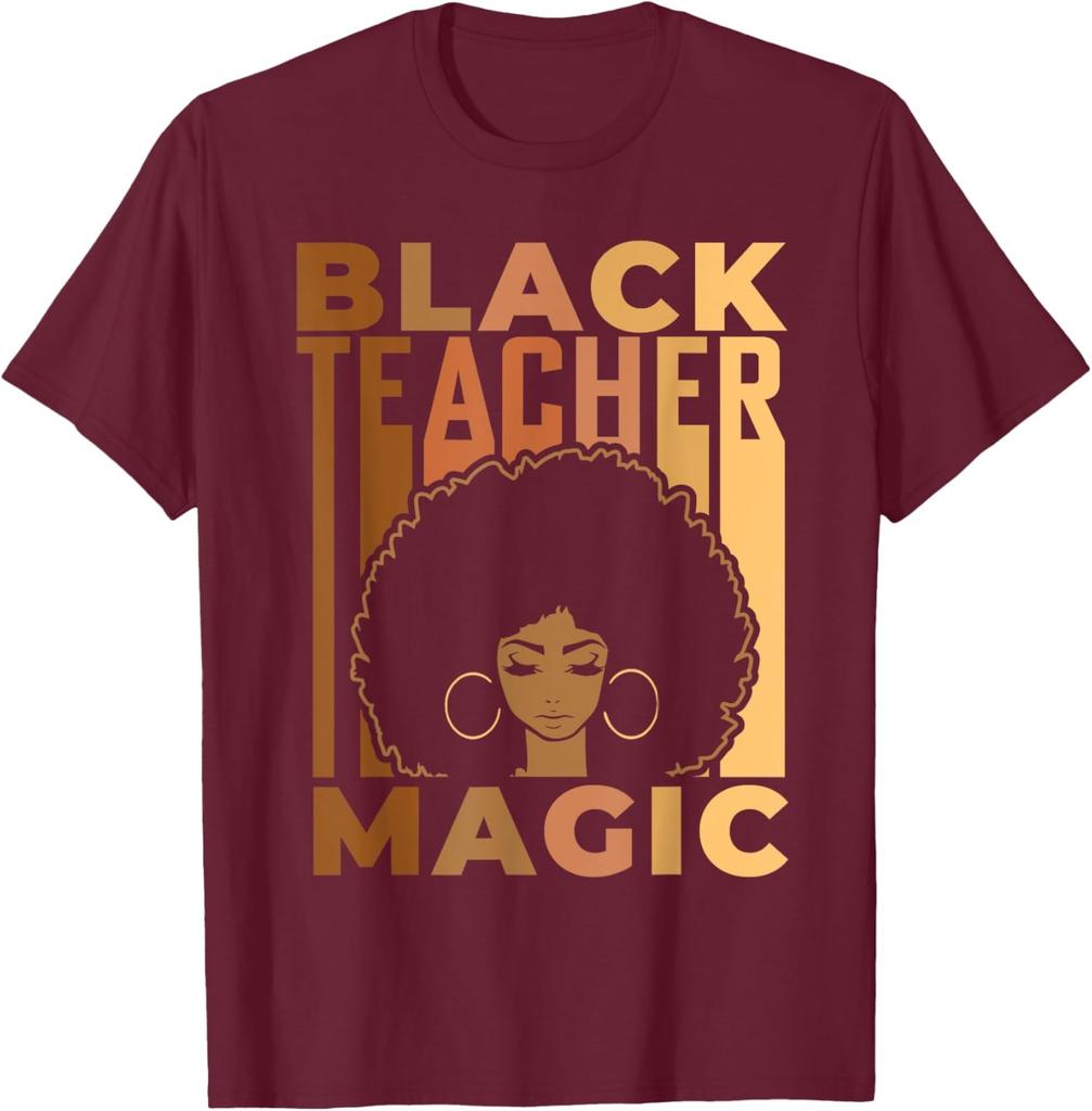 Black Teacher Magic Black History Month Melanin Afro Unisex T-Shirt