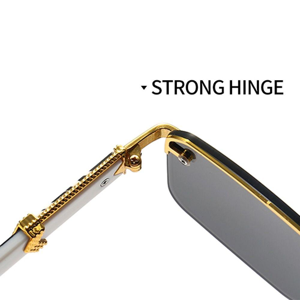 Square Frameless Sun Glasses UV400 Cutting Lenses Eyewear Retro Gradient Shades  for Women