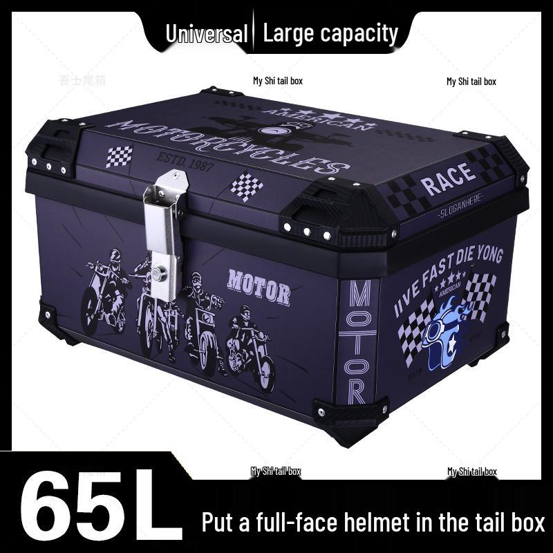 Universal Oversized Motorcycle Tail Box - Large Capacity Double Toolbox for Electric Vehicles