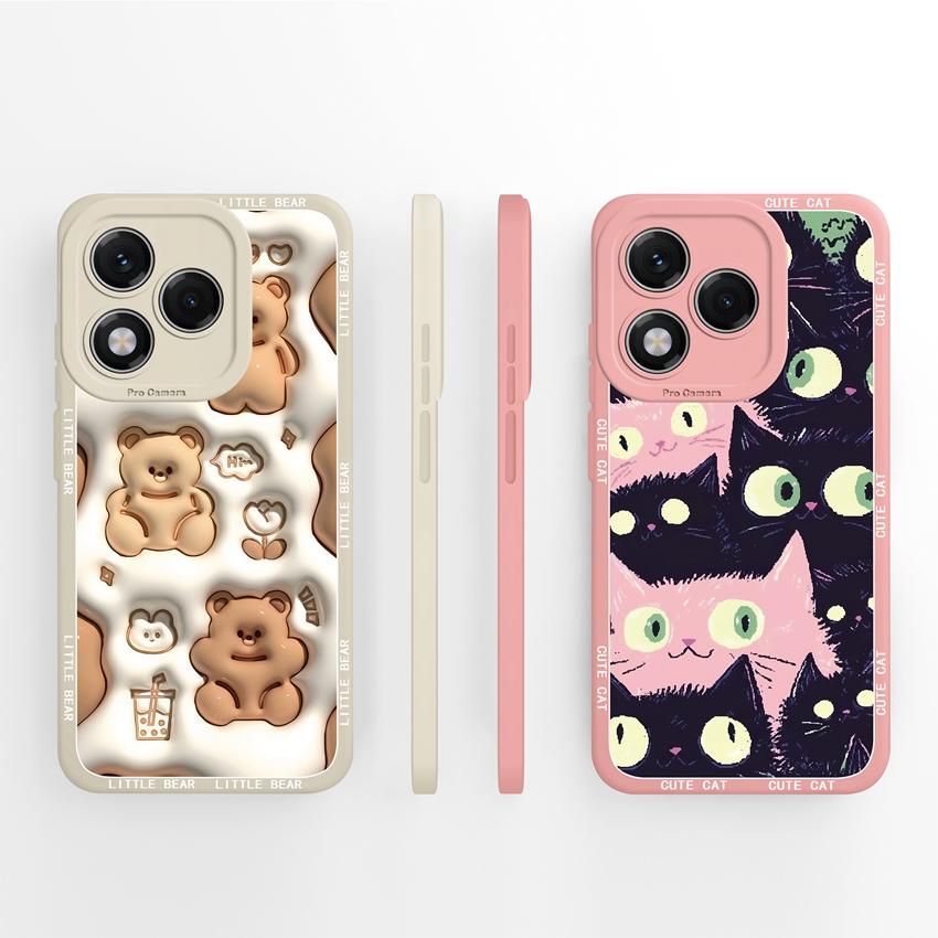 Silikonový kryt s motivem květiny pro Huawei 400 Lite X7c X8 X8c X9c Play 30 60 Plus, odolný proti pádu, s motivem květů a ochranou obrazovky proti pádu pro Huawei.