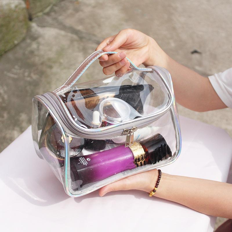 Makeup Bag, Instagram Style, Large Capacity, Portable Travel Wash, Rinse Cosmetics, Transparent Storage Bag, Lightweight Design, Reusable