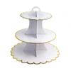 OIMG Disposable Triangular Paper Cake Stands 3-Pack