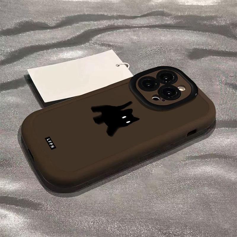 Stun Little Black Cat Suitable for Apple 15 Promax Mobile Phone Case Iphone13 Huawei Nova12 Glory Vivoop