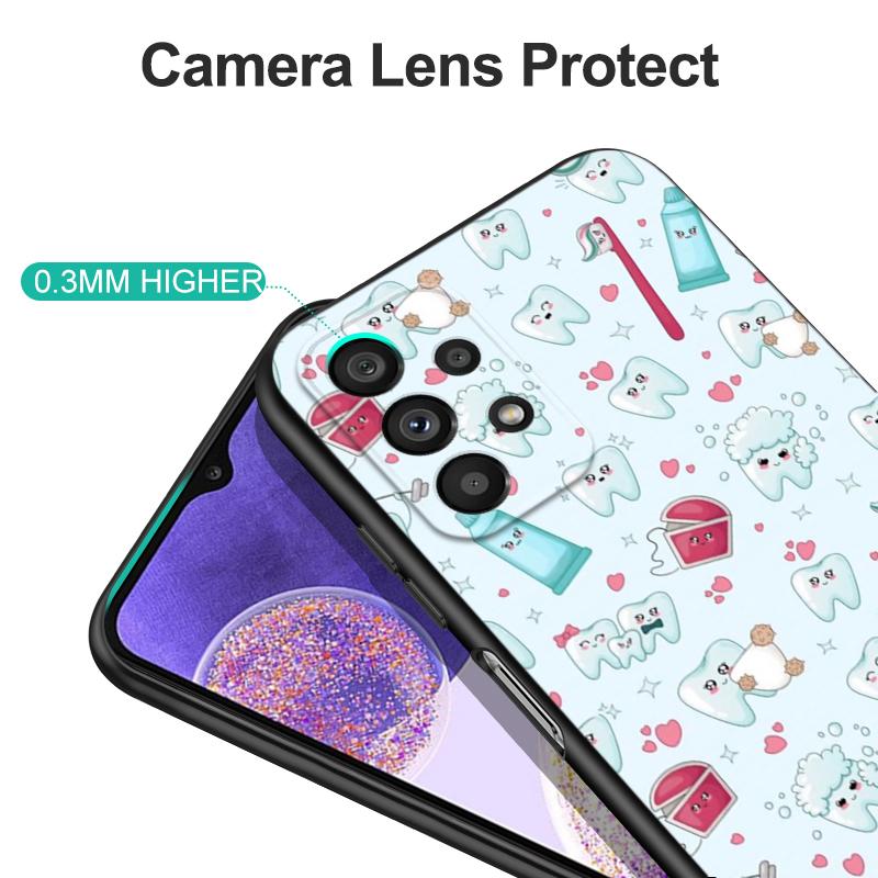 Black Tpu Case For Motorola Moto G52 G42 G60 4G G60S G71 G9 Play Plus Power One 5G Ace Dentist tooth pattern