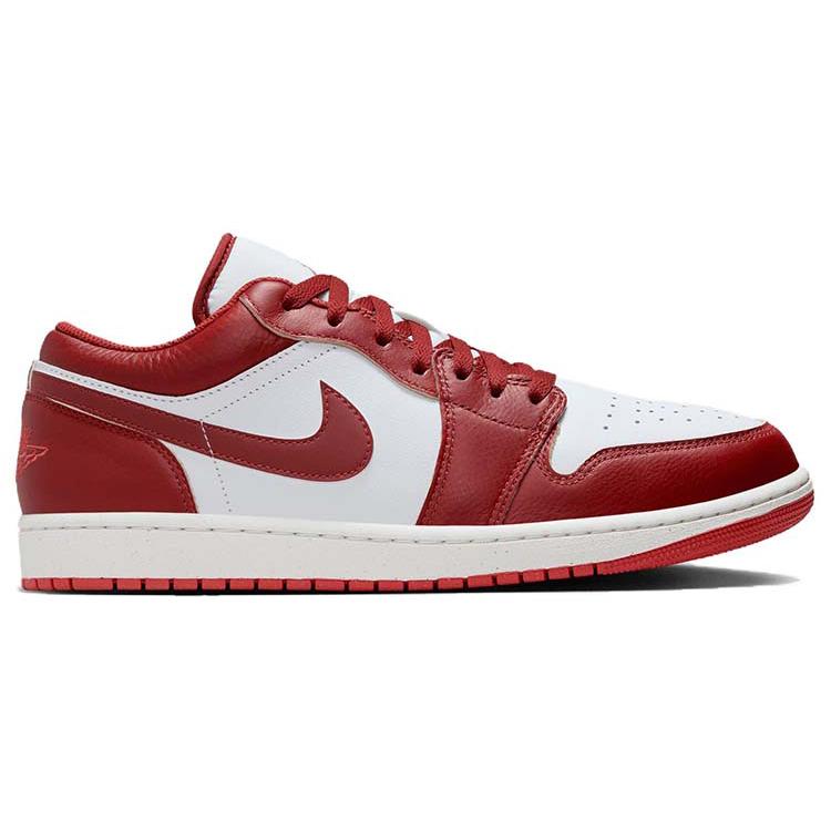 Jordan Air Jordan 1 Slip Resistant Abrasion Resistant Low Top Vintage Basketball Shoes Men's Red FJ3459-160(Team181-)