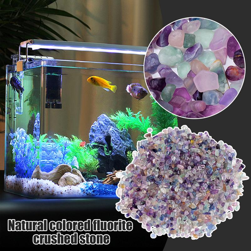100g Natural Crystal Rainbow Fluorite Gravel Healing Stone Colorful Crystal Quartzs Tumble Stone Fish Tank Swimming Pool Decor