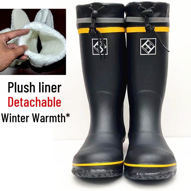 Men's Steel Toe High-Top Anti-Smash Rubber Mining Boots: Water and Puncture Resistant Work Shoes