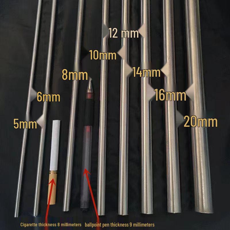 304 Stainless Steel Round Bar - Solid, Bright, Linear Shaft, Straight, Zero Cut Machining