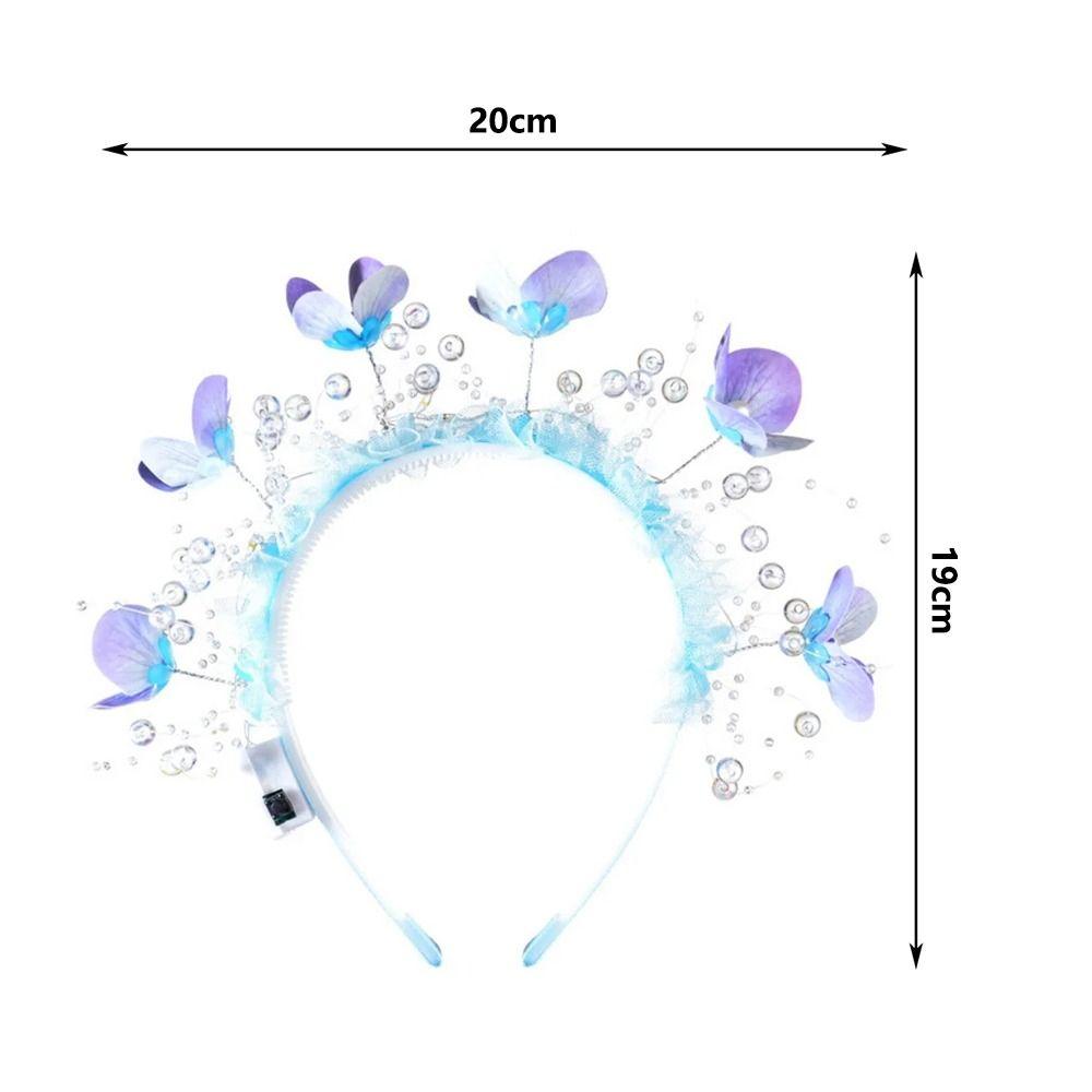 Butterfly Decoration LED Light-Up Hairband Sweet Flower Headband Birthday Party