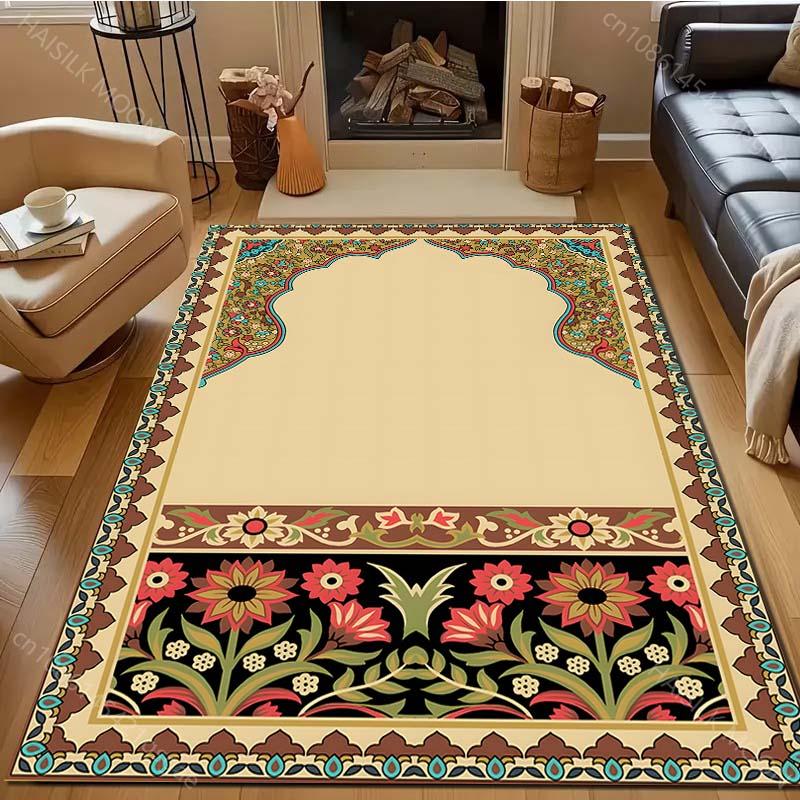 Colorful Islamic Style Pattern Carpet for Living Room Bedroom Sofa Doormat Decor Sofa Table Area Rug Non-slip Floor Mat for Gift
