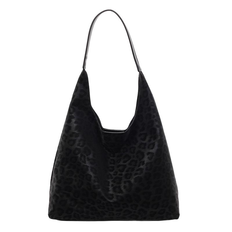 Винтажная вместительная сумка-тоут Женская сумка через плечо с леопардовым принтом