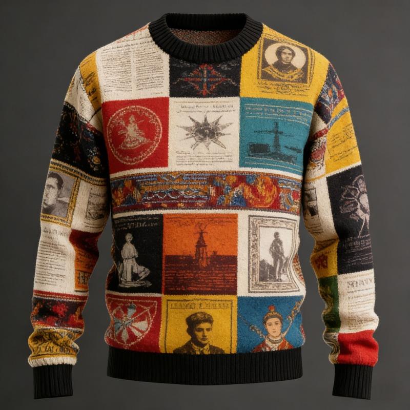 Men's Tree Of Life Pullover Sweater Jumper Knitwear Crewneck Retro Casual Vacation Daily 3D Print Long Sleeve Spring Fall Winter