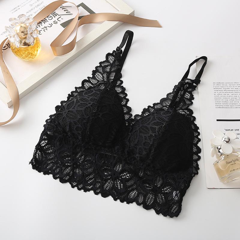 Hermoso Bralette de Triángulo de Encaje - Sin Costuras, Sin Aros y con Tirantes