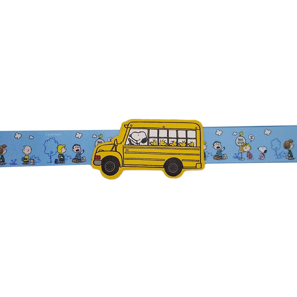 SNOOPY Suitcase Belt secures travel cute large name bus - One-touch, convenient, luggage, essential, character, Snoopy, eye-catching, tag, blue.