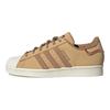 adidas Originais Superstar Couro Confortáveis Duráveis Leves Tênis de Cano Baixo Tênis Femininos Amarelo-Deserto GY2526
