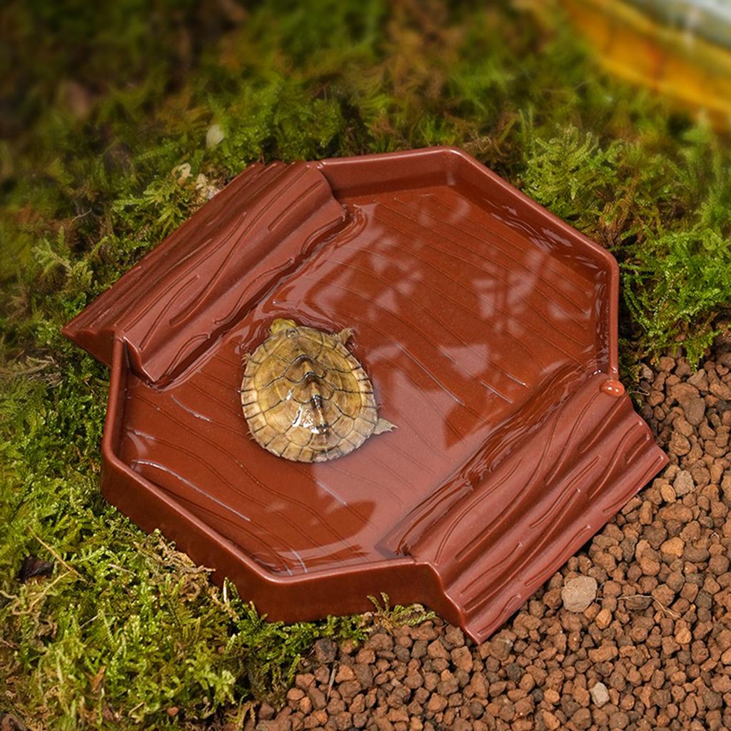 Miniature Turtles Soaking Tub Habitat Simulation Plastic Reptiles Bath Water Basin with Ramp For Indoor And Outdoor